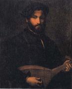 CAMPI, Giulio, Portrait of a Gentleman with Mandolin